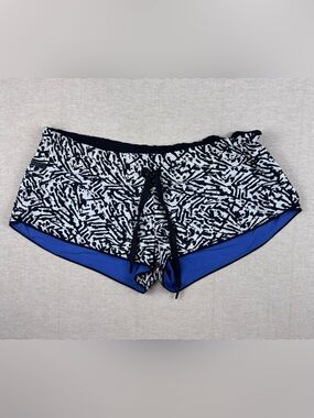 Lululemon Reversible Run Speed Shorts Blue Abstract Print No Size Tag